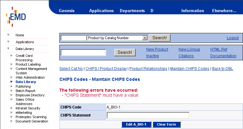 Maintain CHIPS Codes - Edit