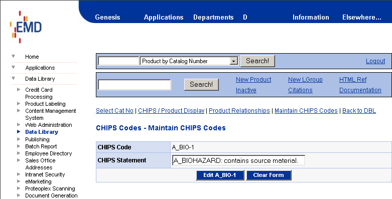 Maintain CHIPS Codes - Edit