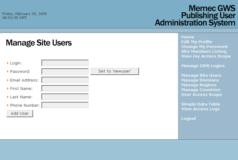 Add a Site User